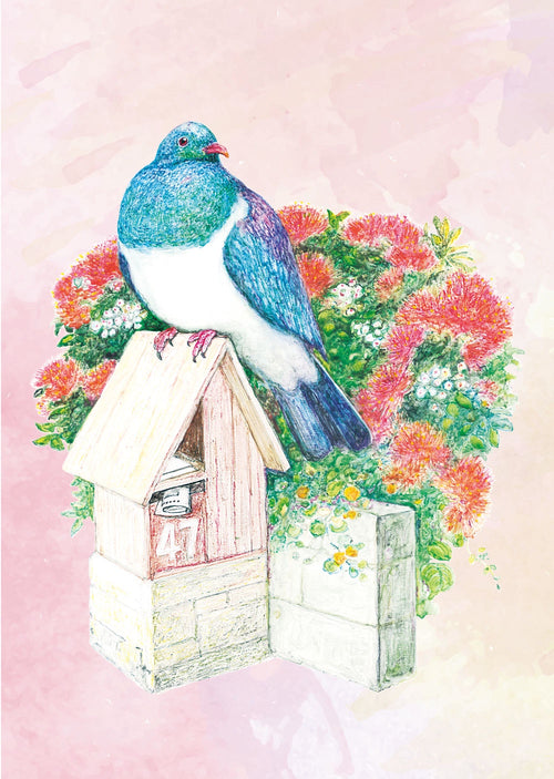 A3 Print - Kereru with Mailbox