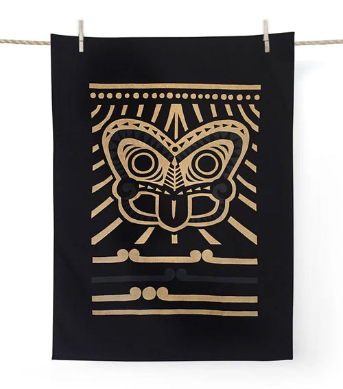 Cotton Tea Towel - Tiki Gold Kiwiana