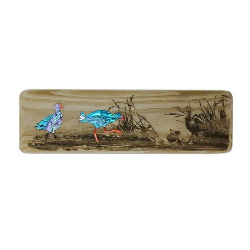Recyclewood Wall Art - Pukeko in the wetlands