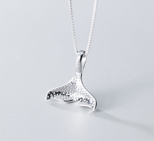 Sterling Silver Necklace - Koru Tattoo Whale Tail