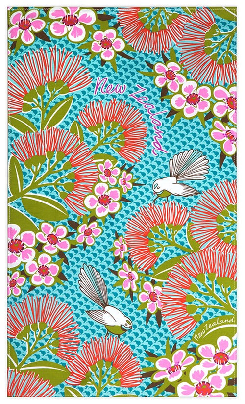 Tea Towel - Flower & Fantail