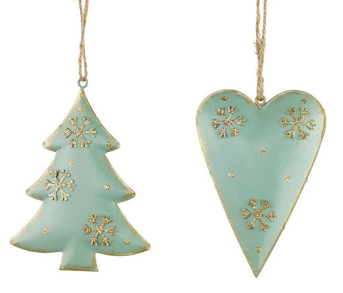 Tree or Heart with Snowflakes Hanging