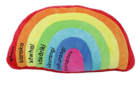 Kids Te Reo Rainbow Cushion