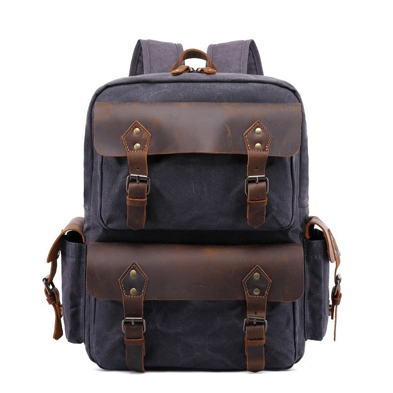 buy leather backpack nz Leather Canvas Backpack Large Pocket – gecko in the village
