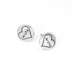 Silver Aroha Studs