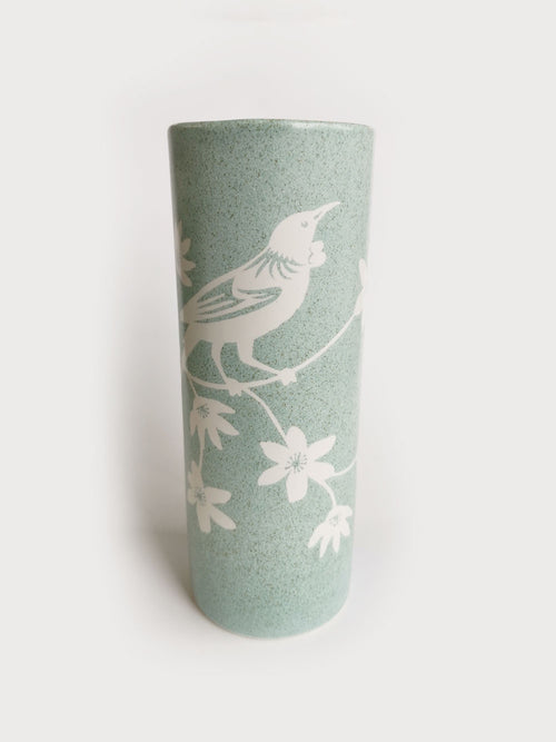 Ceramic Cylinder Vase - Tui Greensand