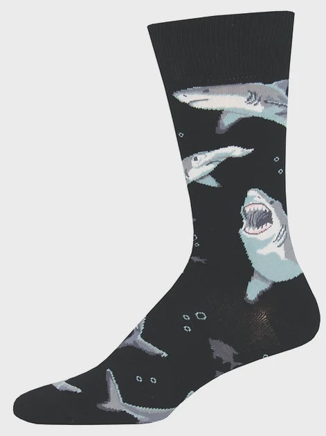Men Socks -Shark Chums - Black