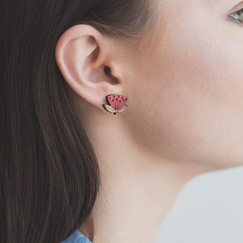 Rimu Pohutukawa Earrings