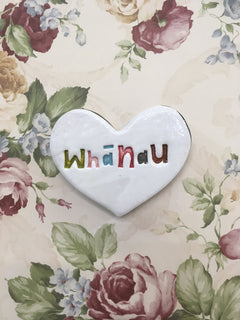 Ceramic Floating Heart Tile - Whānau
