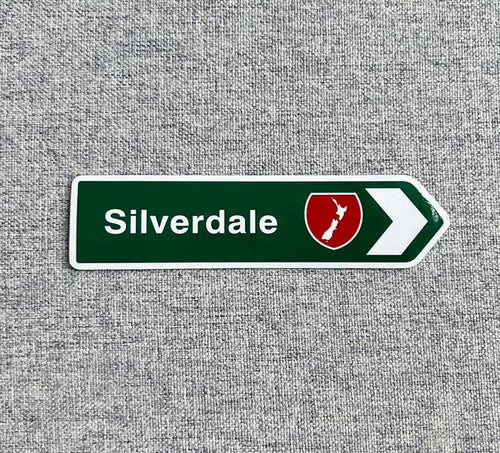 NZ Green Road Sign Magnet - Silverdale