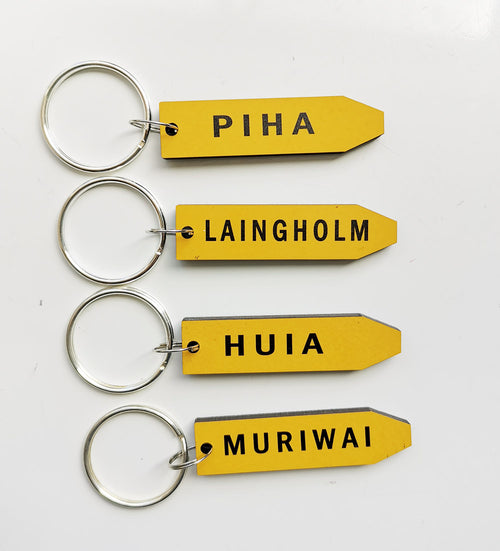 Give Me A Sign Key Rings - West Auckland Titirangi Piha Huia Laingholm