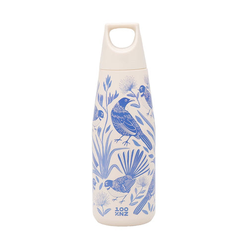 100% NZ Drink Bottle bridsong blue