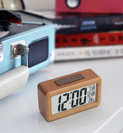 Mixed Wooden LED Alarm Clock 13.8cm