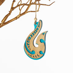 Hanging Ornaments Hook Teal Satin Acrylic