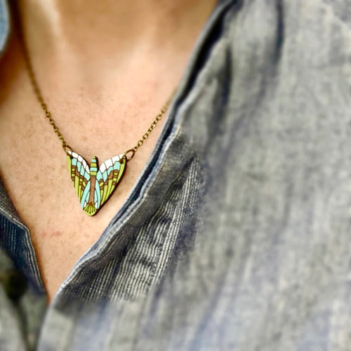 NZ Rimu Necklace - Puriri Moth