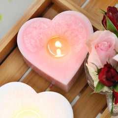 Pink Blush Heart Candle - Peony Rose