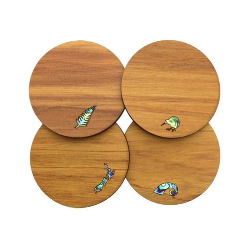 Mixed Paua Rimu Coaster Set of 4