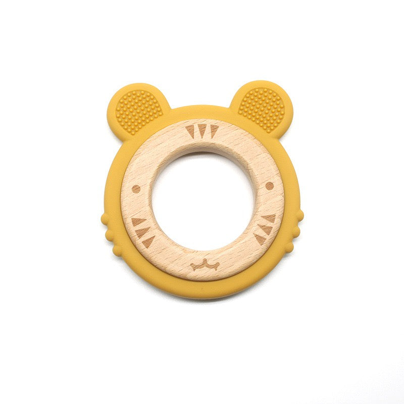 Food Grade Silicone & Wood Teether - Little Tiger – gecko in the village