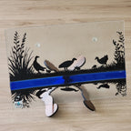 NZ Made Glass Rectangle Plate - Reflections Pukeko