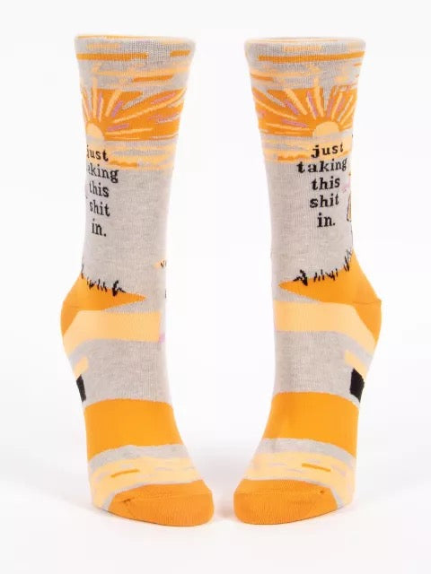 Women's Crew Socks - just taking this shit in.