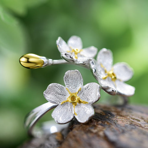 Sterling Silver Ring - Tri Manuka Flower