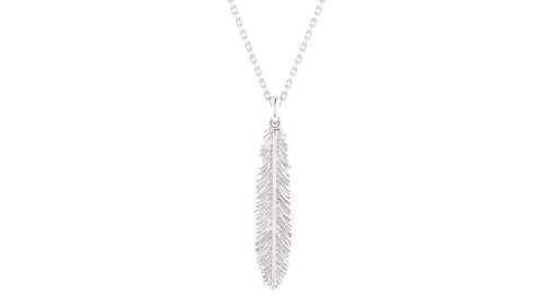 Sterling Silver Necklace Fantail Feather