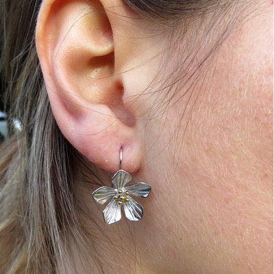 Sterling Silver Earrings - Alpine Gentian