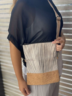 Cork Fabric Bag - Ti Kouka Black on Natural