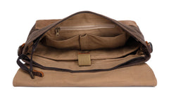 Waterproof Canvas Leather Satchel Bag Large