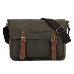 Waterproof Canvas Satchel Bag Leather Trim