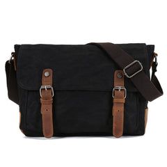 Waterproof Canvas Satchel Bag Leather Trim