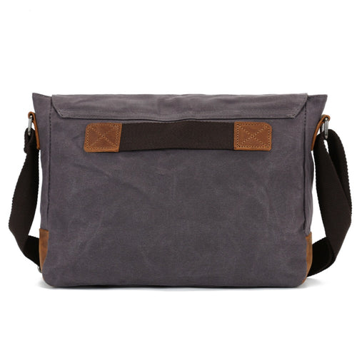 Waterproof Canvas Satchel Bag Leather Trim