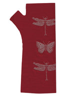 Merino Fingerless Mitten Red Dragonfly