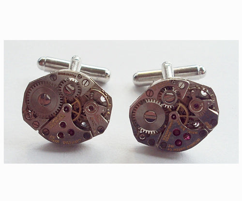 Rainey Designs Timepiece Cufflinks Silver - Hexagon