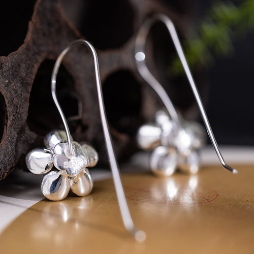 Sterling Silver Earrings - White Manuka Flower