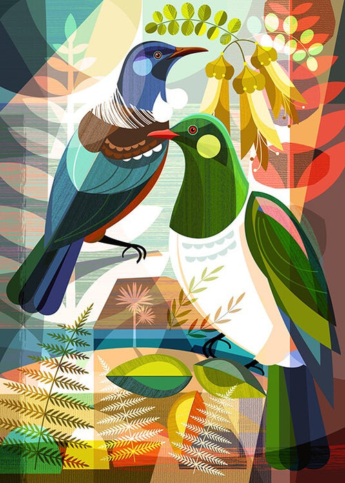 Mattboard Print - Tui And Kereru