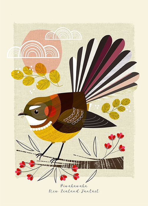 Mattboard Print - Piwakawaka, Small Birds Of NZ