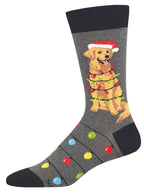 Men's Socks - Dog Gone Lights  - Charcoal Heather