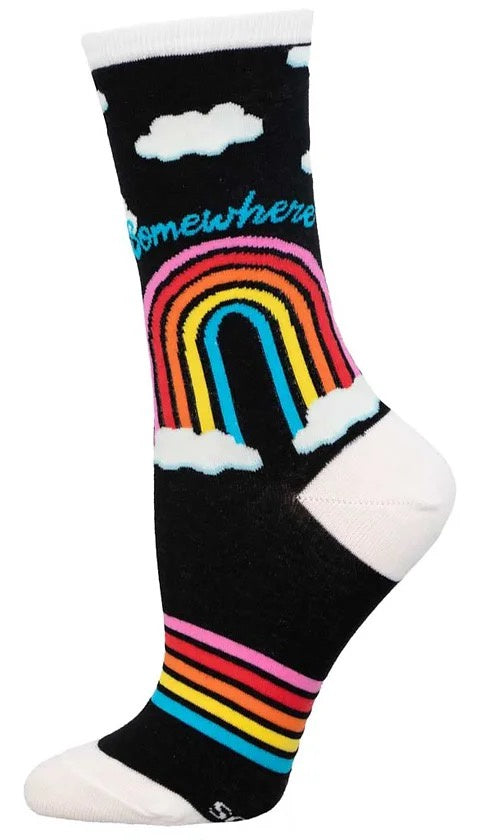 Women's Socks - Somewhere Over The Rainbow - Black