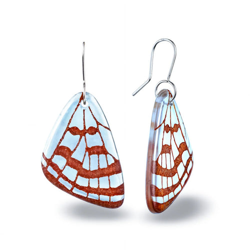Recycled Glass Butterfly Wing Earrings