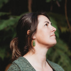 Recycled Glass Fern Frond Earrings