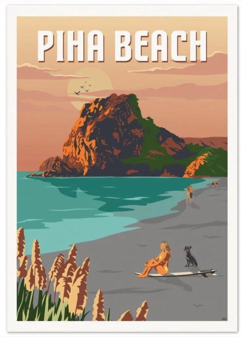 A4 Viva Prints Piha Beach
