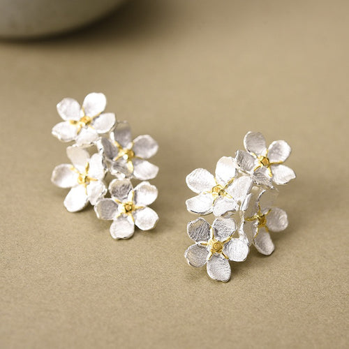 Sterling Silver Earrings - Mānuka Blossom