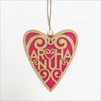 Ornament Heart 14 - Aroha Nui Pink Satin Acrylic