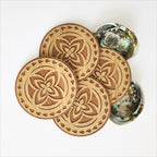 Coasters set Bamboo + Rimu- Tapa Circle