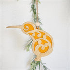 Hanging Ornament - Koru Kiwi Orange Satin Acrylic