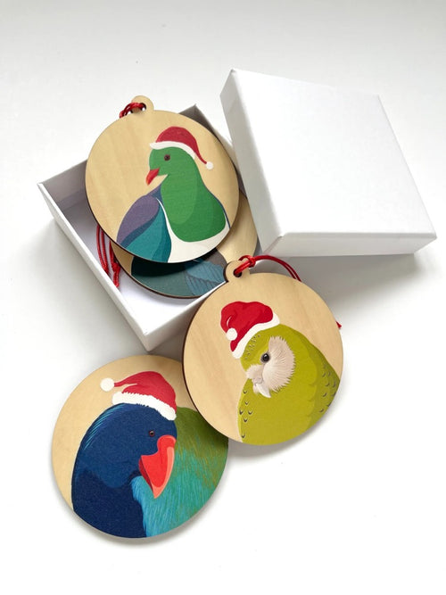 Christmas Baubles - Kiwi Set (Neutrals)