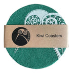 Jo Luping Design - Kiwi On Green Set of 4 - Ecofelt Coaster