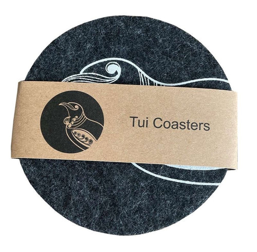 Jo Luping Design - Tui On Dark Grey Set of 4 - Ecofelt Coaster