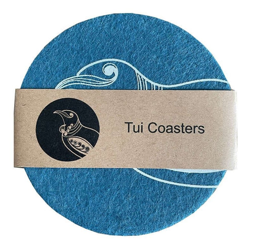 Jo Luping Design - Tui On Teal Set of 4 - Ecofelt Coaster